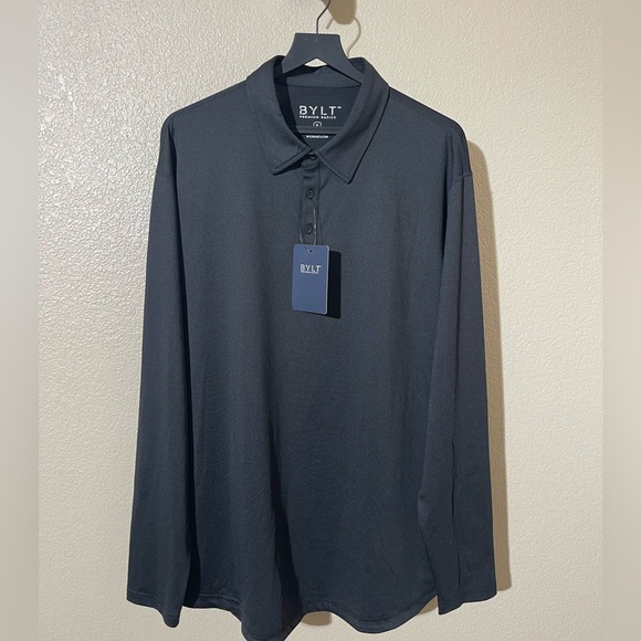 BYLT Basics Men's Black Polo Shirt - Picture 1 of 7